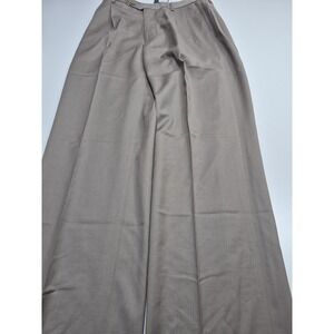 Zanieri Dress Pants Mens 32x36 Beige Wool Pleated Straight Super 100s Italy NWT